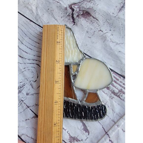 Vintage Mushrooms Stained Metal Glass Sun Catcher - Picture 2 of 5